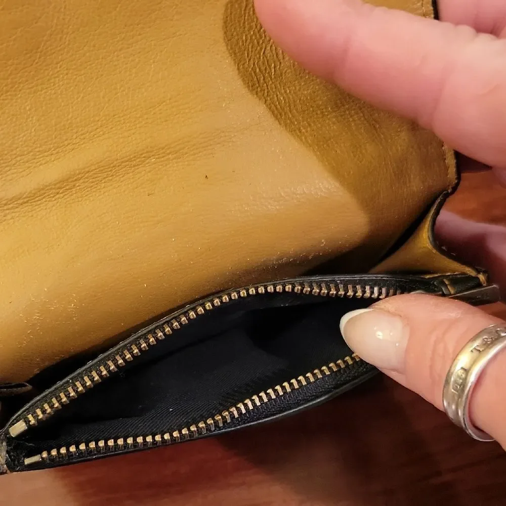 Coach Dark Leather Key Holder and Card Wallet